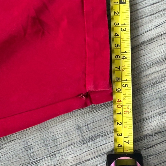Talbots Vibrant Red Silk Midi Pencil Skirt w/ Side Slit Sz 12P - Picture 8 of 11